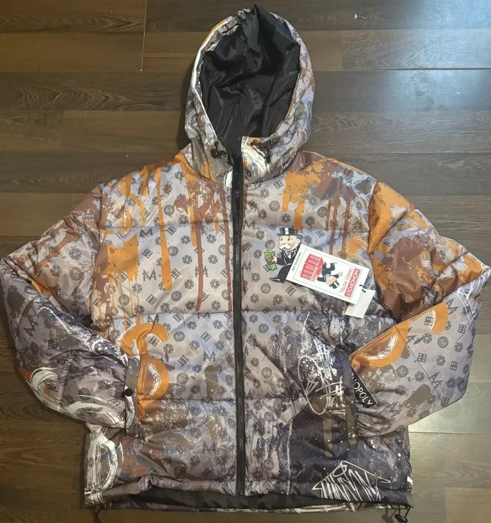 Tango Hotel Monopoly Hooded Puffer Jacket Men's L NWT Rare